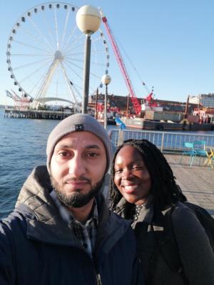 Drs. Mohamed and Bosire at Seattle Waterfront