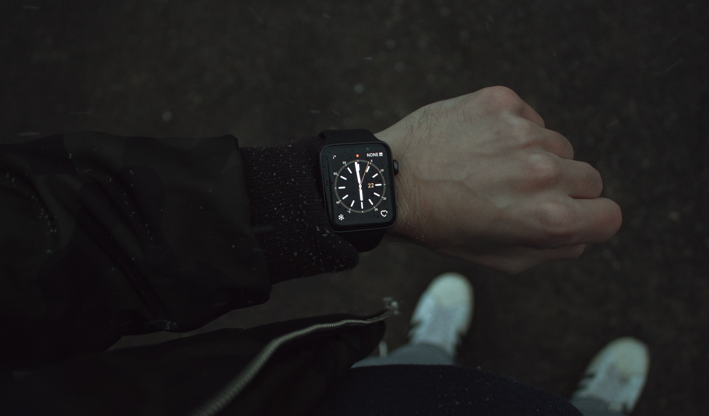 wrist wearing Apple Watch