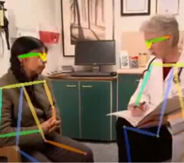 Depiction of how AI analyzes non-verbal cues between a provider and a patient