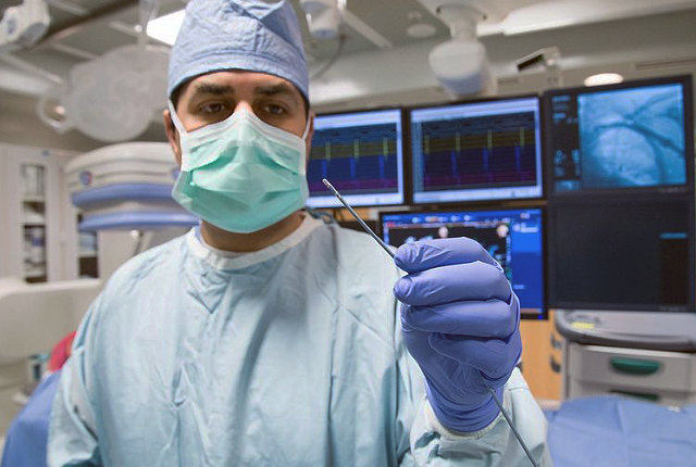 Dr. Nazem Akoum is ready to begin a patient's ablation procedure at the UW Medicine Heart Institute. UW Medicine photos.