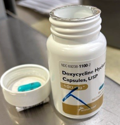 Docycycline pill bottle