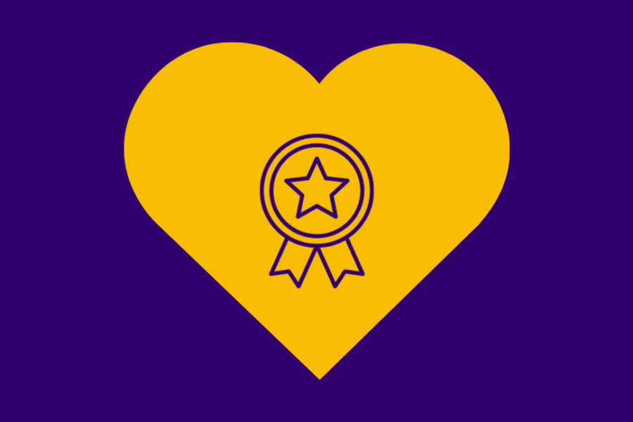Heart icon with award badge