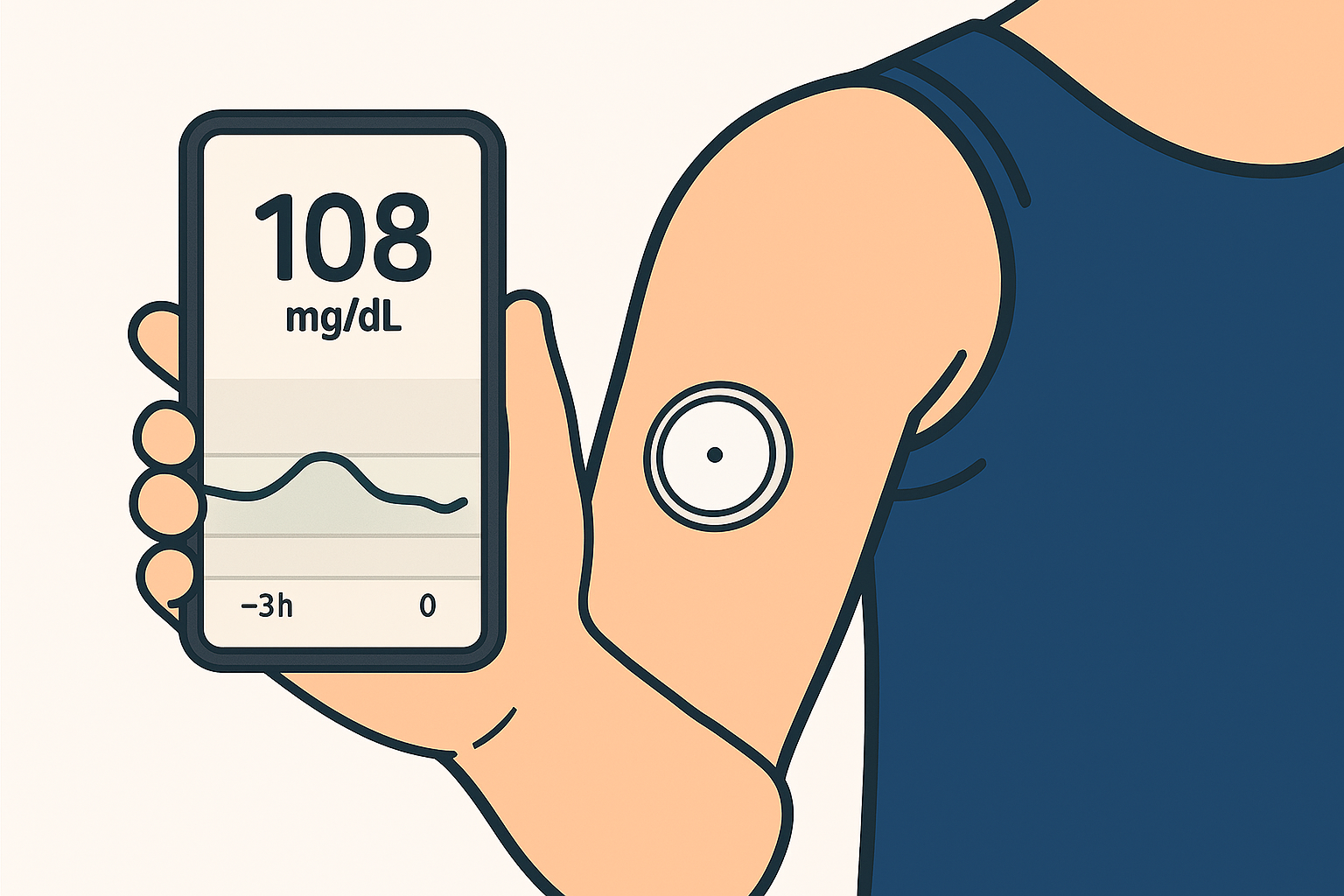 Vector image of continuous glucose monitor