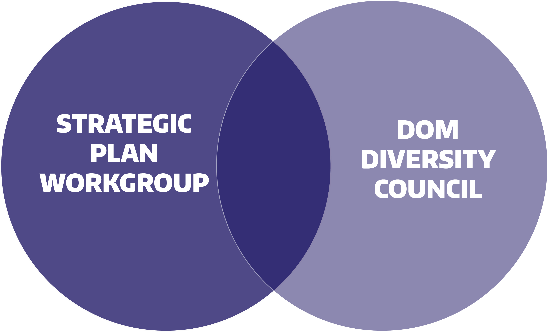 Venn diagram EDI workgroup and diversity council