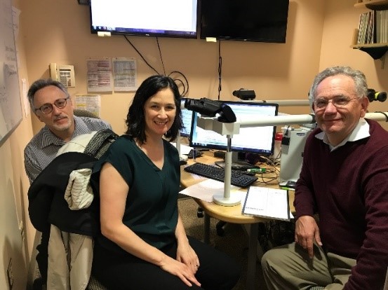 Drs. Evan George, Michi Shinohara & Zsolt Argenyi in the UWMC Dermpath signout room