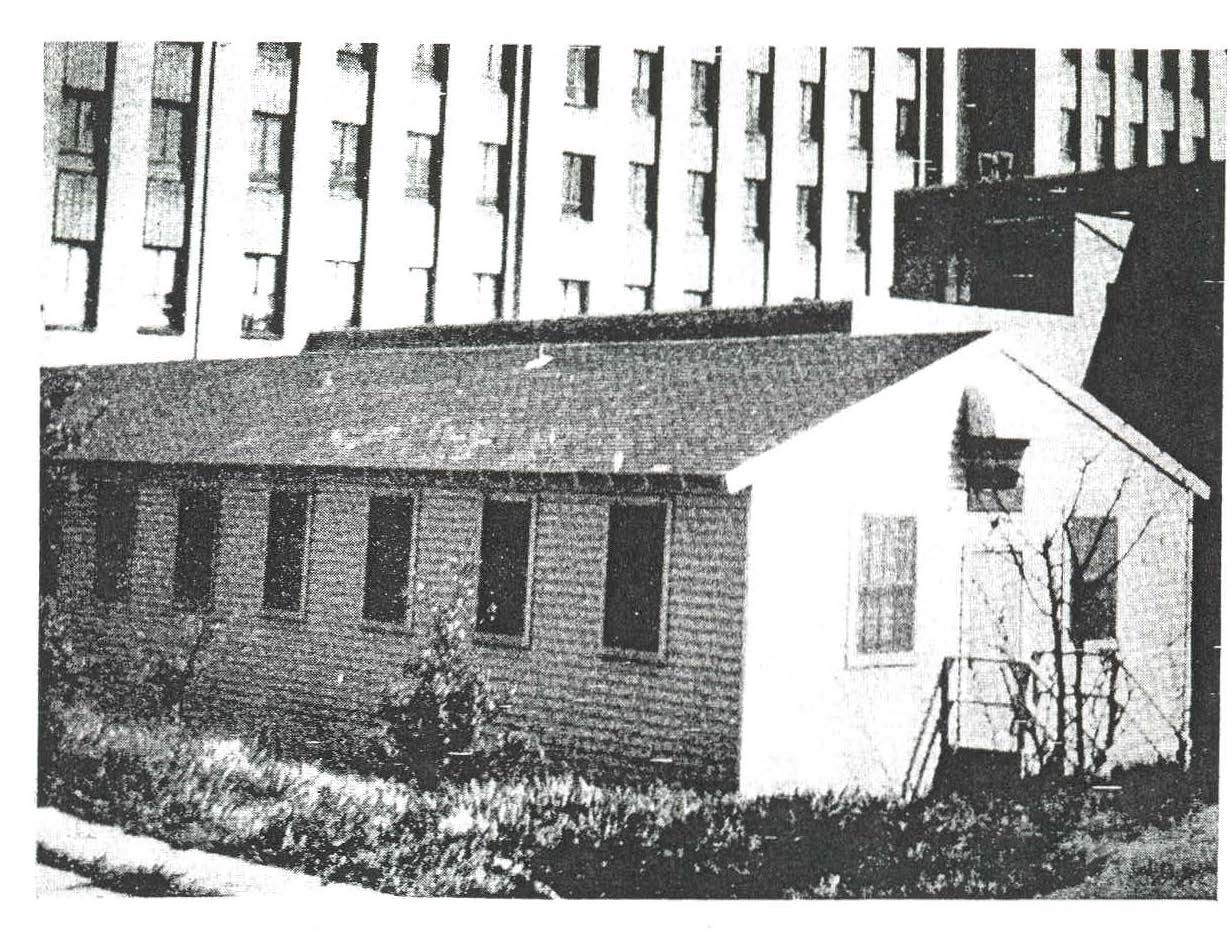 Black and white image of the original home of the Department of Medicine in 1948. 