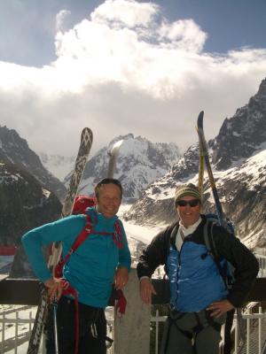 Dr. Tom Bascom (left) and Dr. W. Conrad Liles, Swiss Alps.