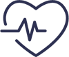 Heart with heartbeat icon 
