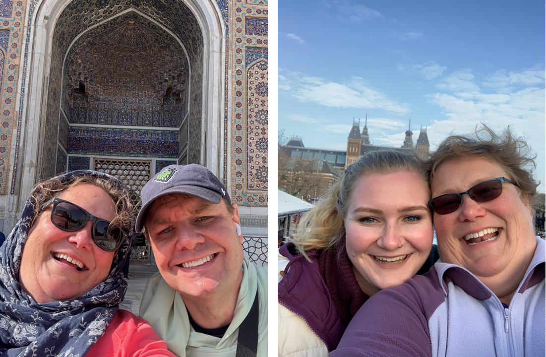 Kelli Corning travelling with her family 