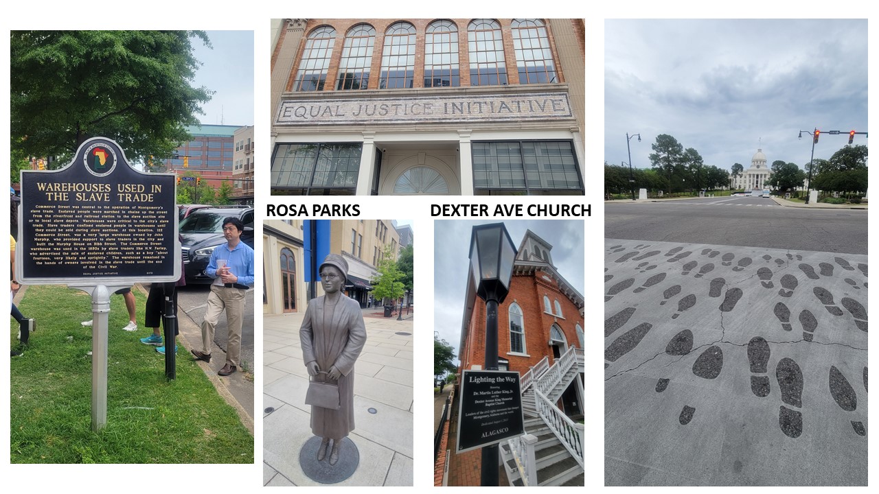 Montgomery, Alabama images including Rosa Parks statue and Dexter Ave. church