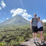 Rachel and her husband hiking