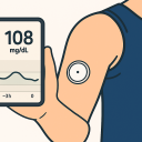 Vector image of continuous glucose monitor