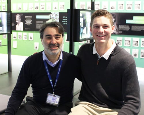 Dr. Filippo Milano and student Ian Engstrom. Photo UW Athletics.