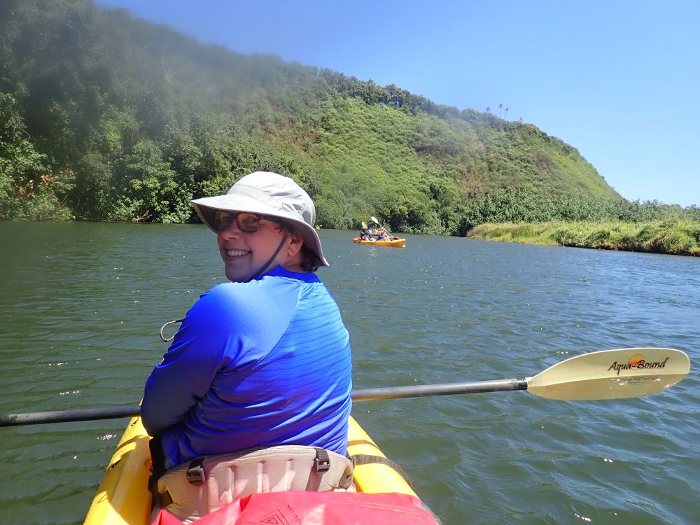 Monica kayaking