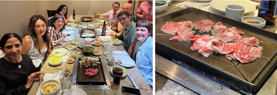 Group eating korean bbq