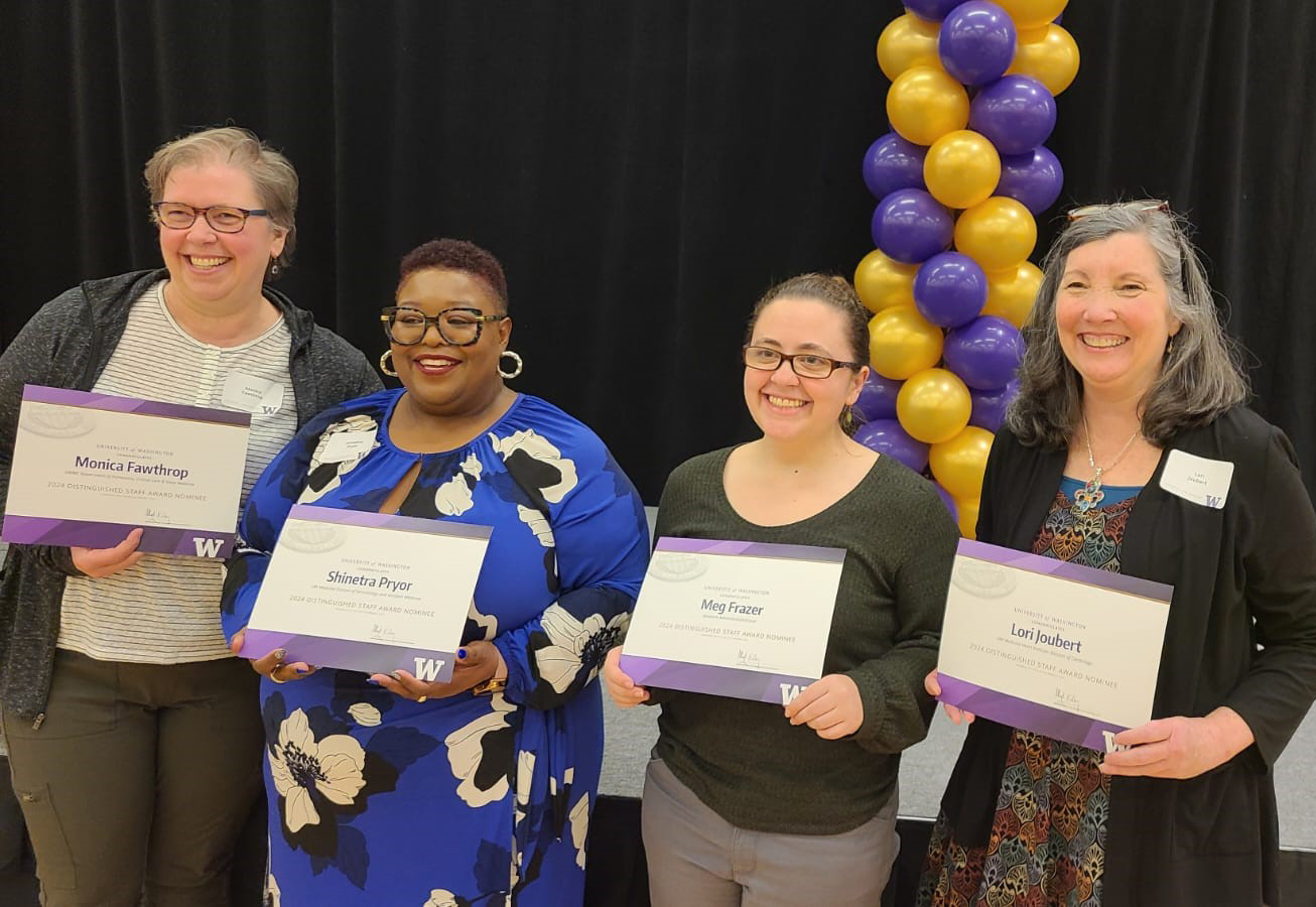 A few of our nominees at the award reception. L-R: Monica Fawthrop, Shinetra Pryor, Meg Frazer, Lori Joubert